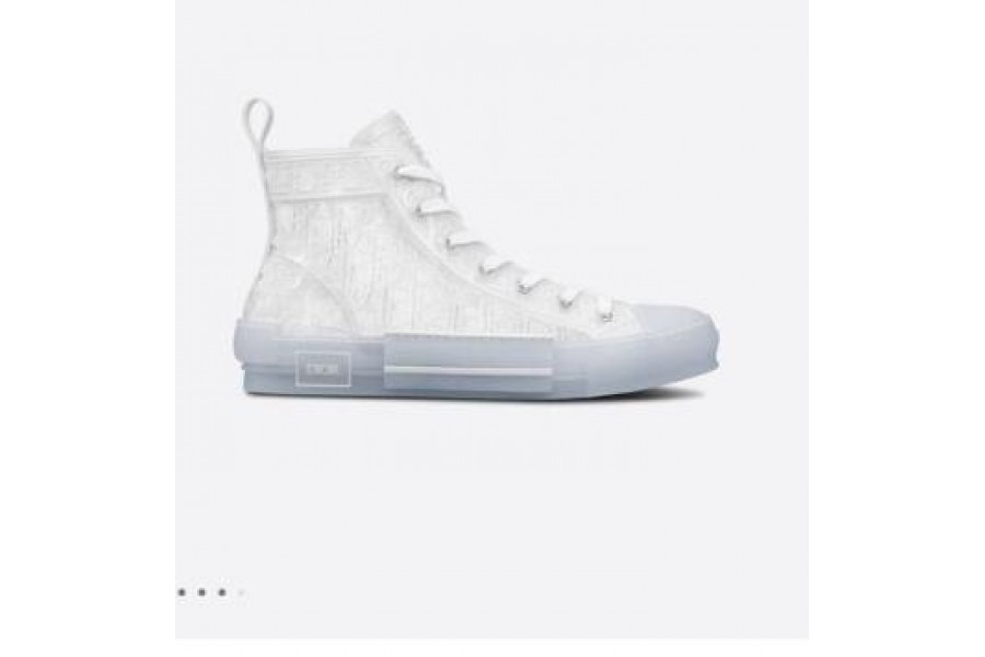 B23 HIGH-TOP SNEAKER Transparent Canvas with White Raised Dior Oblique Motif