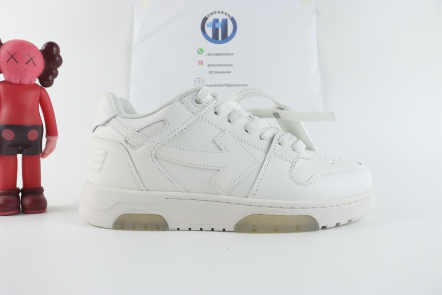 OFF-WHITE Out Of Office OOO Low Tops White Light Pink